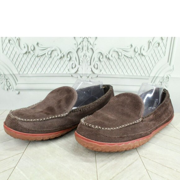 LL Bean Mountain Dark Brown Suede Water Resistant Non Slip Slippers Size 11 M - Picture 9 of 9